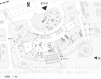 大学科技交流中心设计图cad图