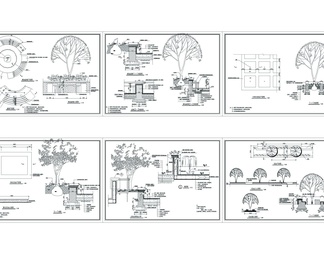 六款树池花池座椅详图