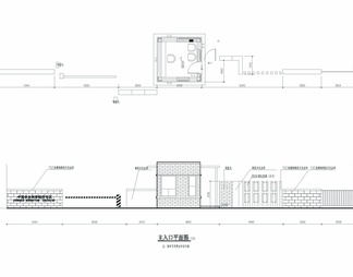 大门门卫景观亭建筑结构电气及采暖详图