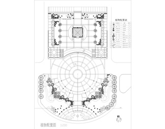 广场景观及植物配置图