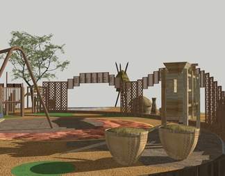 儿童游乐园 亲子公园基地 木质运动设施