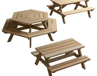 户外木质桌椅组合
