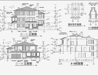 别墅设计效果图 施工图