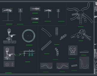 48套儿童游乐场设施器械CAD图库