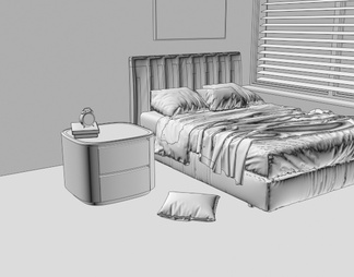 单人床 床头柜