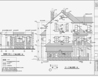 别墅设计效果图 施工图