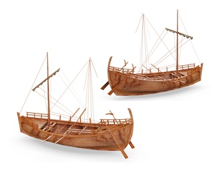艺术摆件 木制小帆船