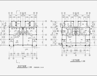 双拼别墅设计 施工图