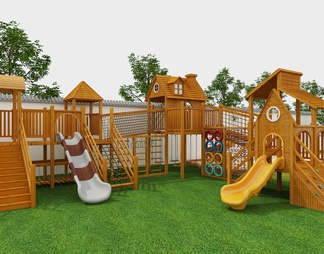 滑梯 沙池 木屋 小屋 攀爬 木质玩具 体能训练 幼儿园玩具 幼儿园滑梯 幼儿园户外 校园