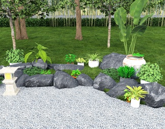 景观植物组团 花镜植物组合 别墅花园植物 棒棒糖 造型灌木球 修剪植物