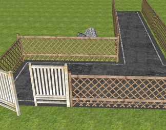 竹篱笆 栅栏 围栏 护栏