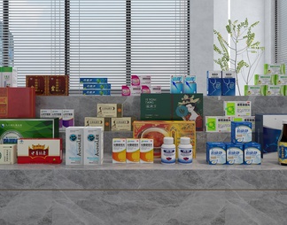药店药品展示组合 药盒眼药药品展示 保健品包装