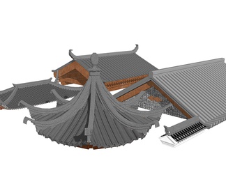 屋檐 屋顶瓦片  建筑构件