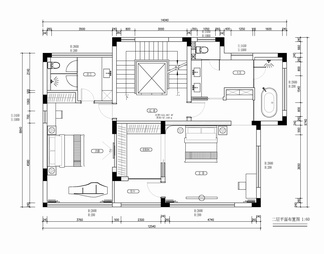 三层别墅室内施工图 家装 豪宅 私宅 洋房 别墅 样板房