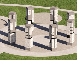 景观公园节点雕塑柱子