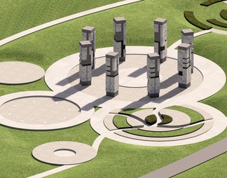 景观公园节点雕塑柱子