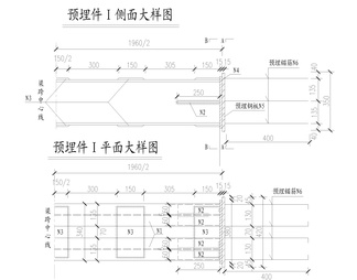 边跨合拢段预埋件详图