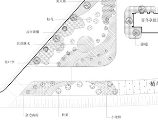 匝道服务区绿化景观平面图