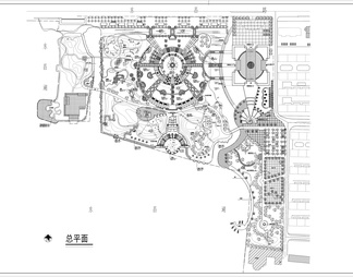 湖滨公园规划平面图铺装图