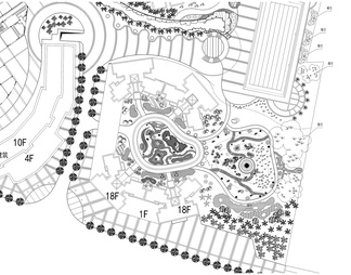 高层居住区中心广场景观绿化平面图