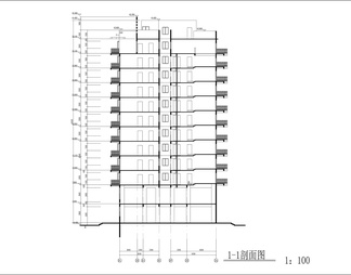 高层一梯四户住宅楼建筑图