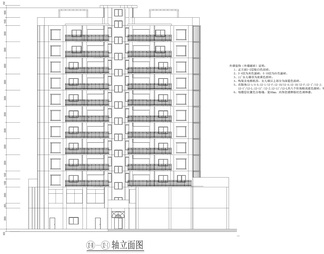 高层一梯四户住宅楼建筑图