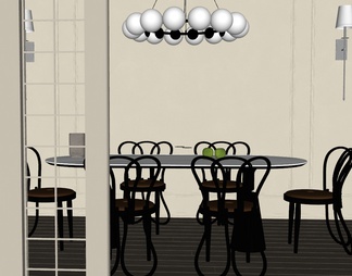 餐厅 餐桌椅 吊灯