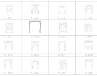 常用百款窗帘CAD图库