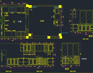 最新整体橱柜设计CAD图库