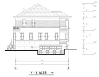三层七百二十平豪华别墅全套建筑结构图