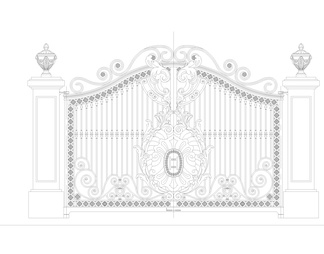 最新铁艺大门别墅大门CAD图集