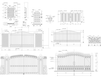 最新铁艺大门别墅大门CAD图集