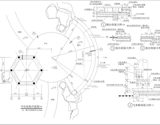 六角亭景观详图