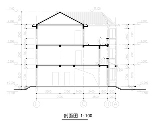 乡村自建三层别墅建筑结构图