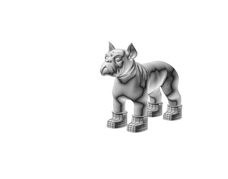 银色法国斗牛犬 雕塑