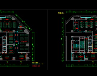 480㎡手工制作卖场及办公室四个方案平面图 造物空间 手工卖场 手工培训 办公室