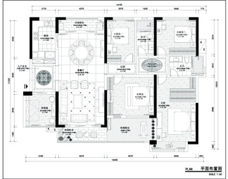 五室大平层室内家装CAD详图