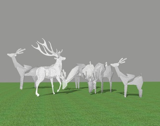 雕塑鹿 几何图形 小鹿