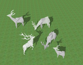 雕塑鹿 几何图形 小鹿