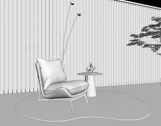 休闲椅 单人椅 落地灯 地毯 绿植VR(2016)