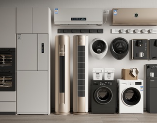 电器组合 嵌入式冰箱 空调 洗衣机 饮水机