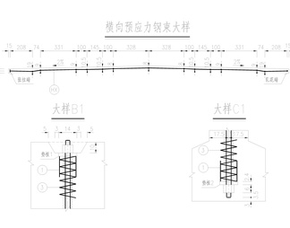 竖向预应力钢束cad图