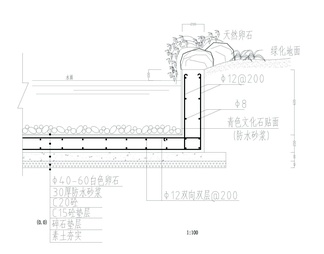 水幕墙水池及幕墙施详图