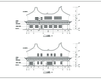 两套斋堂建筑图