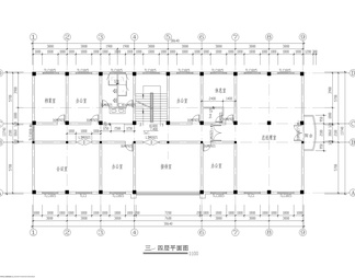 四层办公楼全套建筑结构图