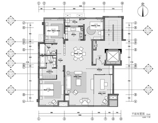 156㎡四居室大平层室内施工图 家装 私宅 大平层 样板房