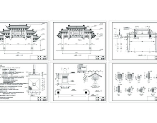 文化街古建牌坊CAD详图