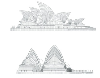悉尼歌剧院平立面图