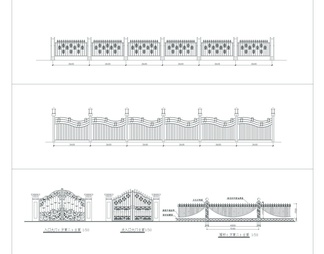 80款围墙铁艺栏杆详图