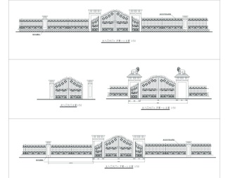80款围墙铁艺栏杆详图